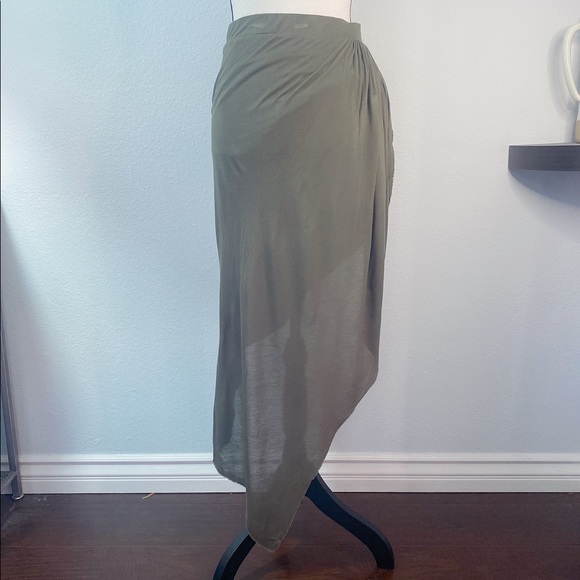 Express Dresses & Skirts - Express olive green asymmetrical skirt